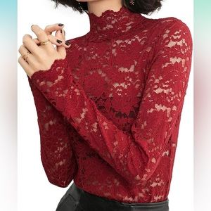 Red lace Top